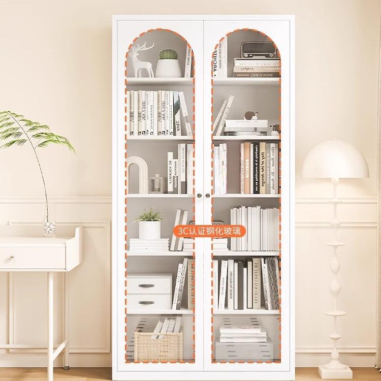 制书柜储物柜一家体整墙钢用带门厅防尘玻璃门展示柜客多层HLZ落