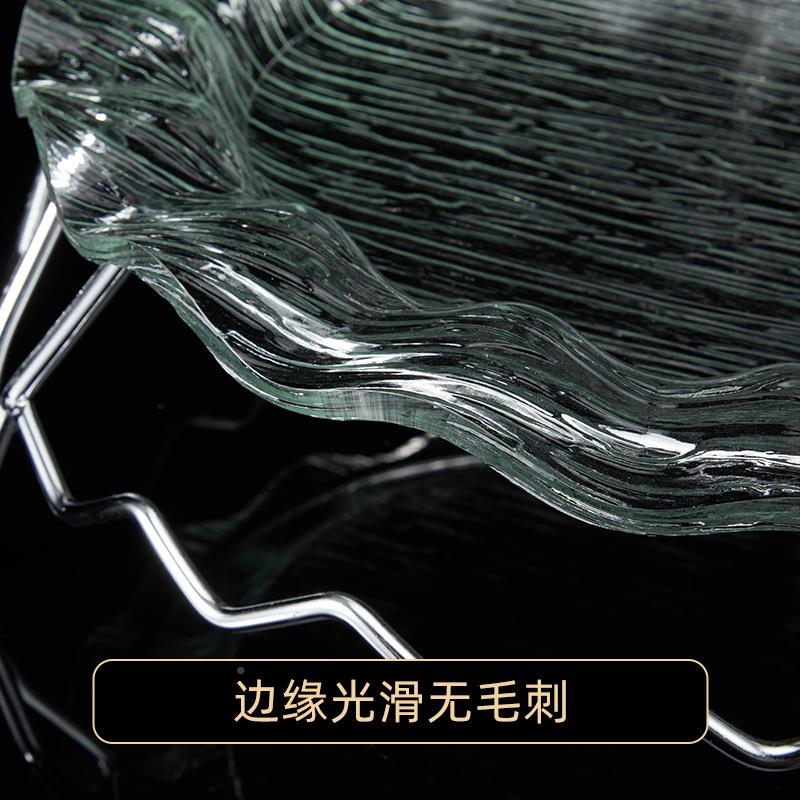 亚克水果盘带架子点心力蛋凉菜托盘自助餐展示005台糕加底圆座形