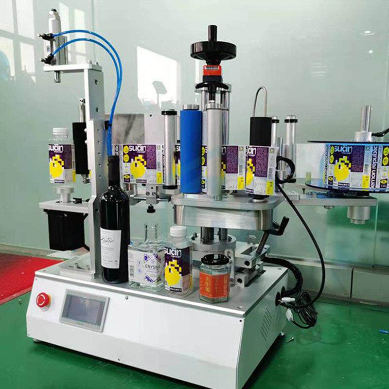 立式方瓶贴机标双面三HZ854面贴机异形瓶贴机六角标瓶标蜂蜜瓶贴