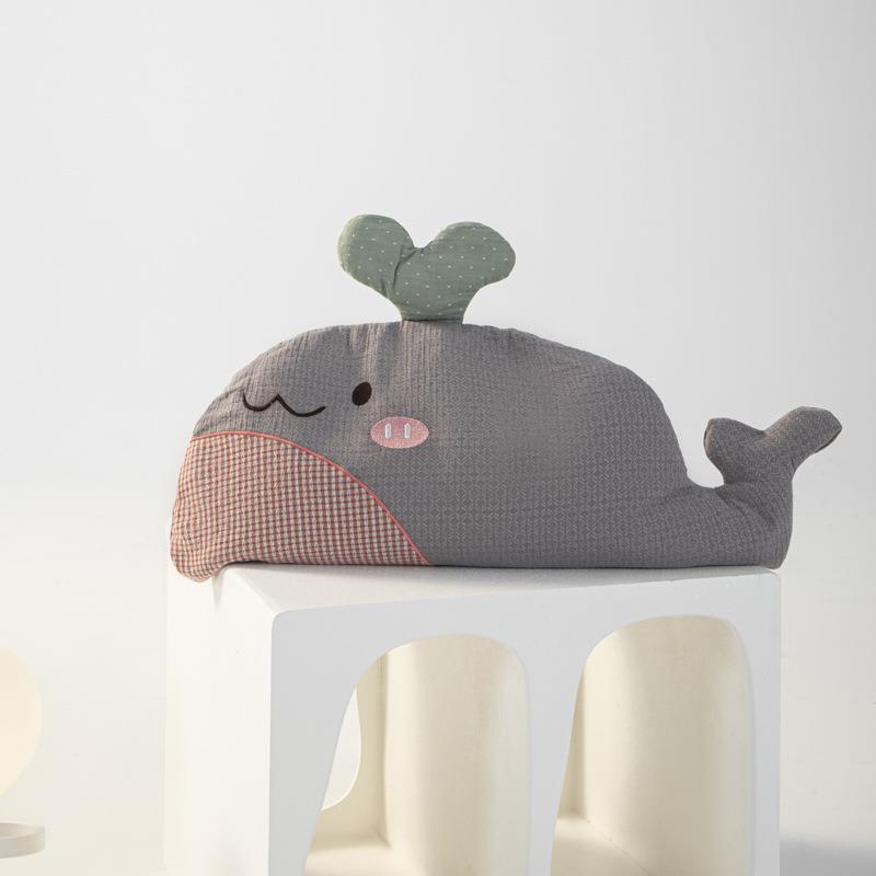 025头新款小鲸鱼荞麦枕枕枕芯RQG色灰320*58cm