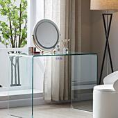 网红设师计极透明玻璃桌子女生化妆梳妆桌台卧室现代简约99394简