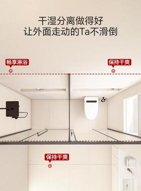 厂家T字型黑色合页酒店隔淋房30浴4不锈钢断集成浴门玻TS11831璃