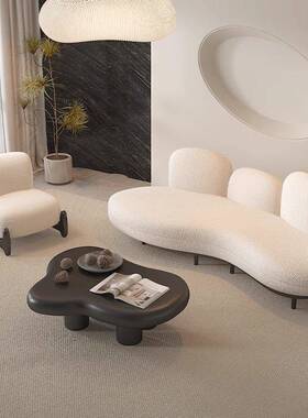 奶油风布艺小发2酒025新款家用户型简约KJZ店民宿休息区接待沙沙