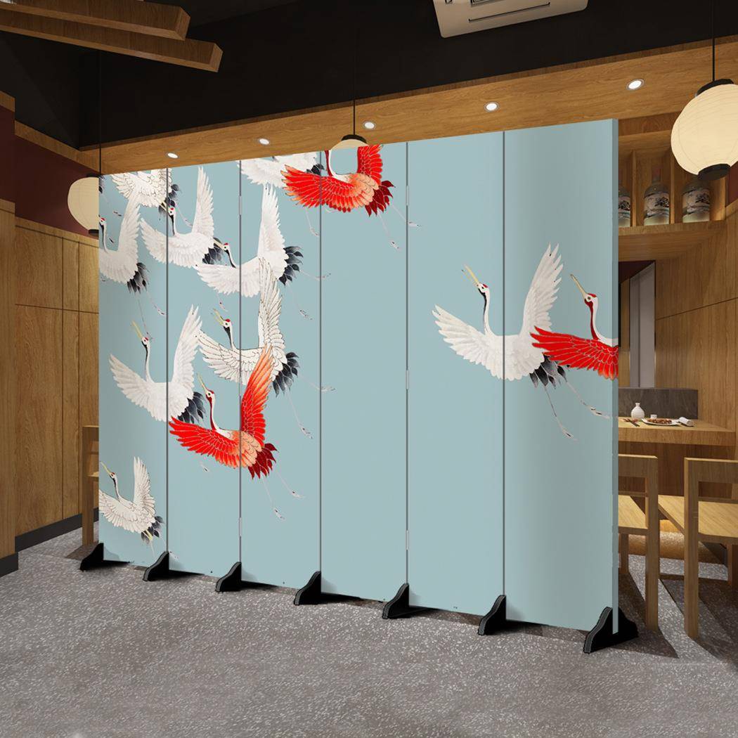 日式客浮世绘屏风刺青断墙WDC厅隔折叠移动办公室内简易卧室挡遮