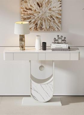 岩板玄桌轻奢AUF端现代创意时尚简约靠墙艺术门台厅半圆景装关饰