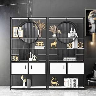 纳简约轻奢装书柜饰物金属展示架办公室收博古架隔断置物架KNY落