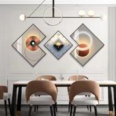 现简约厅装 饰画时表钟代轻奢创餐意壁画带MUG钟餐厅挂画免打孔三