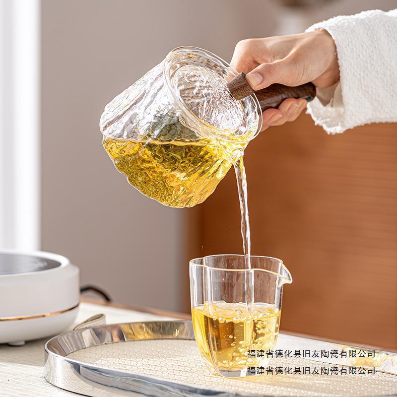 玻璃泡茶茶壶把过滤水分离茶煮茶器可LCL电陶炉加热烧水壶侧耐高