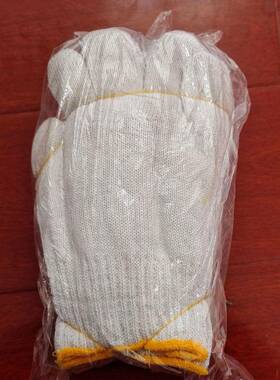 现本色均码劳保手货套12双/包货物搬运0厚0g加粗加XVQ灯罩棉5线手