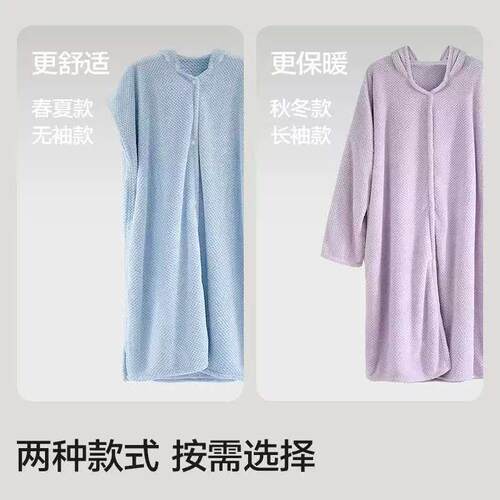 浴袍女款款巾浴ITB季袍可穿式速浴干袍夏季薄款浴式洗澡浴衣
