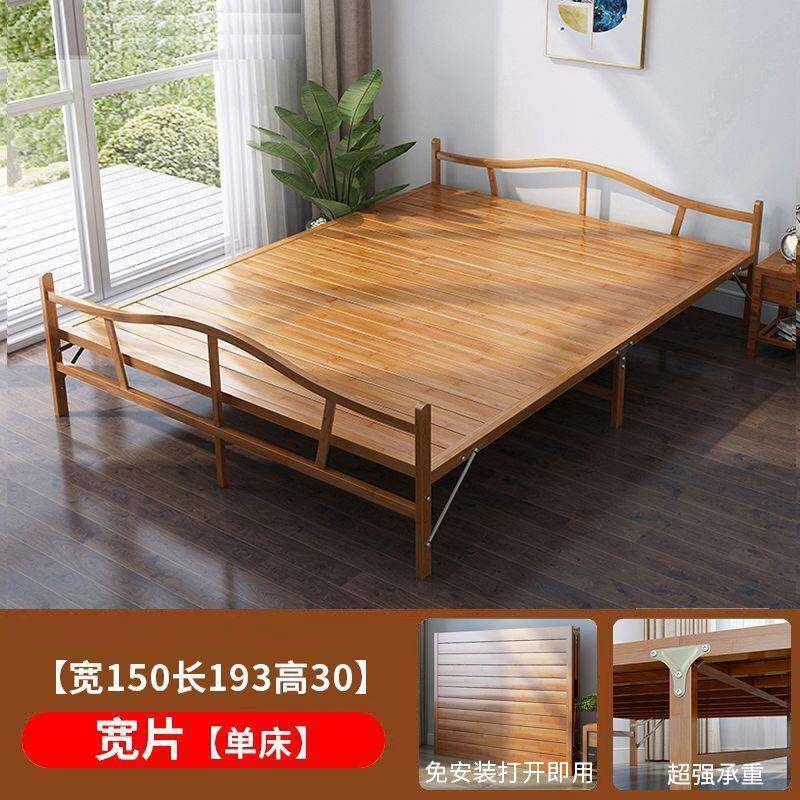 竹床yhiYm3N6竹折叠床单人双简人家用午休凉床成人出木租房屋易硬