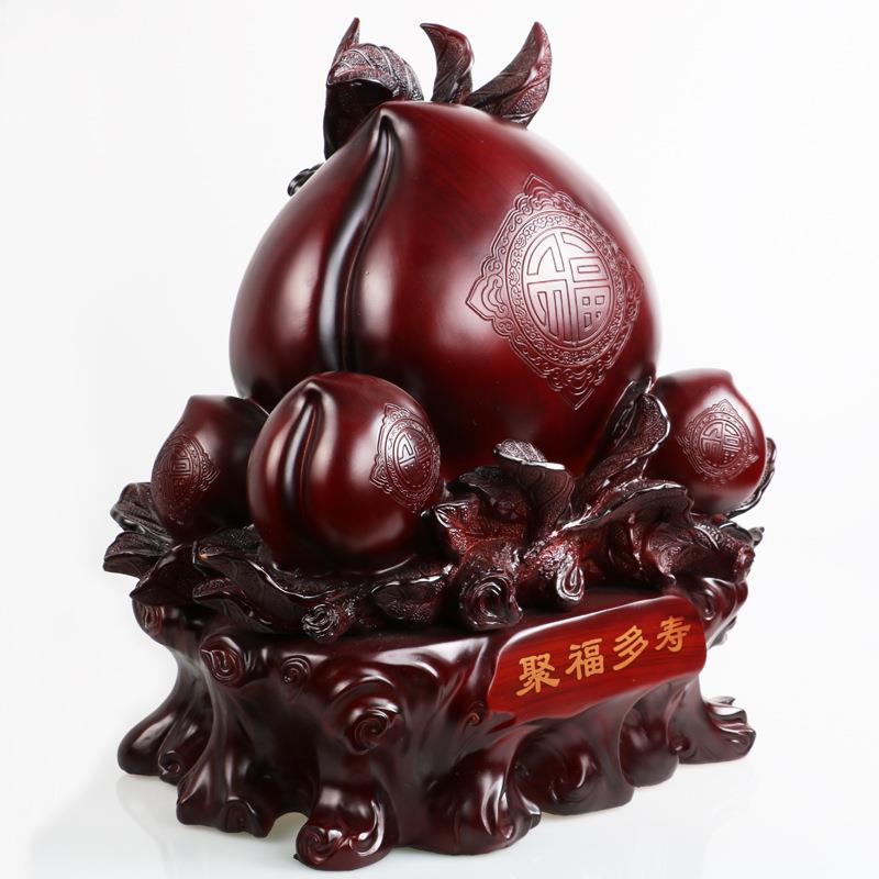 树脂工艺品寿桃摆祝件寿贺礼厅XVW电视客柜饰送长辈大寿摆工厂