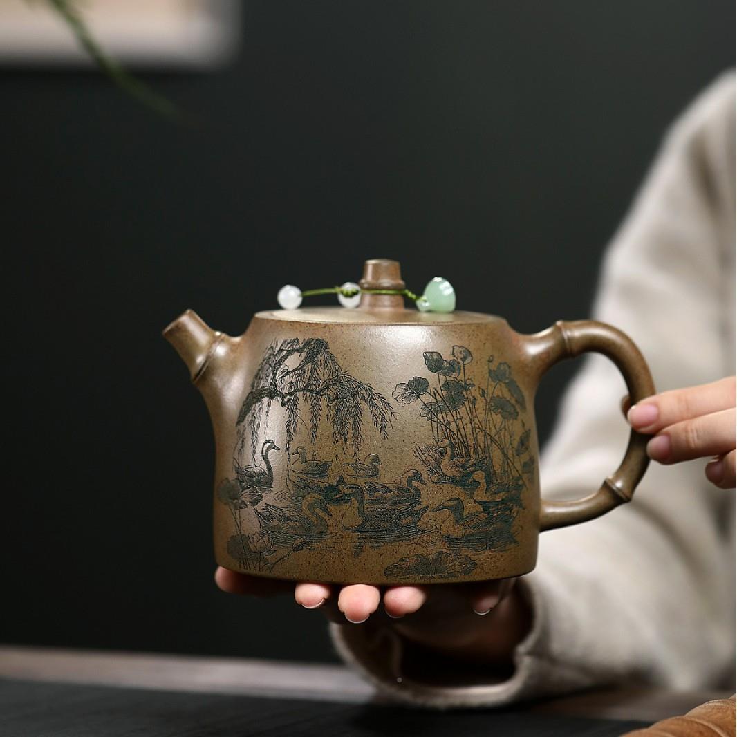 宜DJN兴紫砂壶制厂原矿沉香壶泥手工作大容量茶荷趣汉铎壶家直销