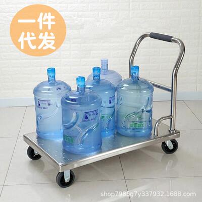津万宏平板车库拉货车重天顺型不锈钢手推000006车仓组装折叠小推
