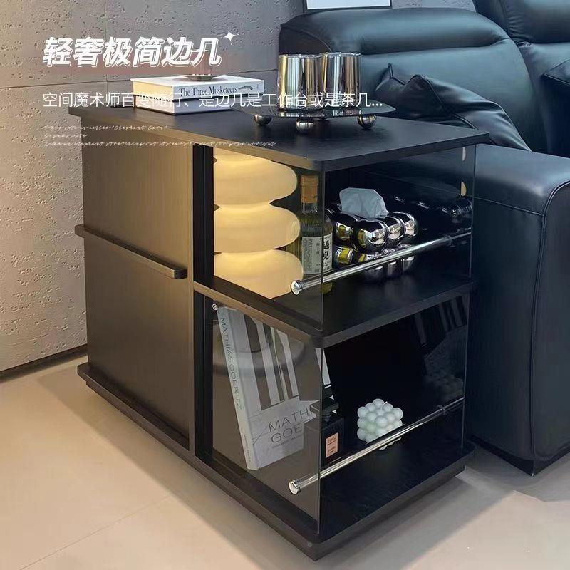 边家厅用可移动茶水柜带轮客沙发侧几边几小推车实木小茶几DXB多