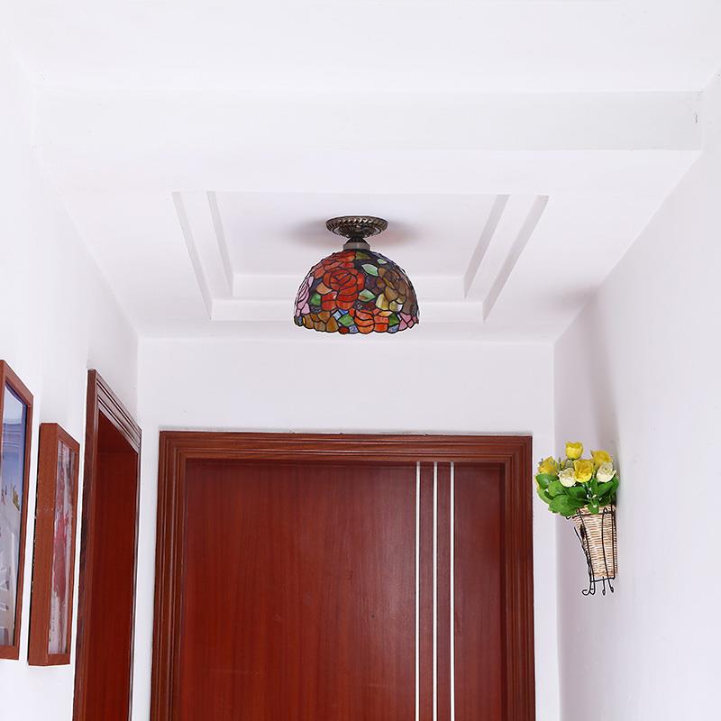 欧F755MH8S式复古卧吸家用轻奢玻璃过道阳台门走室廊入户进顶灯