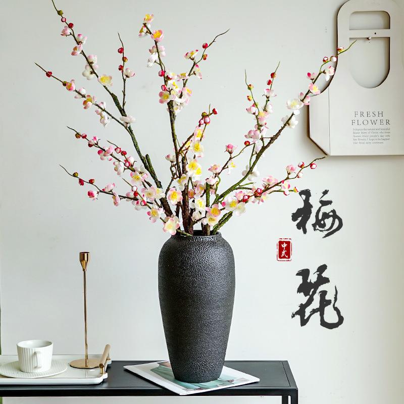 新NAI中式腊梅梅仿真花客厅餐桌摆花件枝干花假花插花饰树花艺装