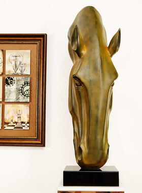 马头欧式现家代意客厅创玄大关型摆件树脂工艺品室内办公ST606室