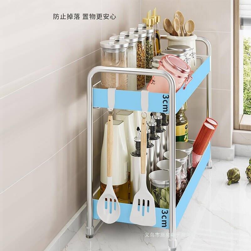 锈钢厨房调料架家用台面夹功缝调味置不物架多ENS品能油盐酱醋收