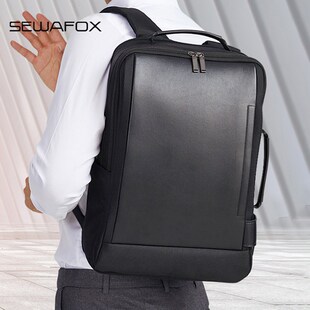 男士商务风背包男双肩包高端城市通勤上班出差电脑包皮质男款手提