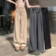 垂感150小矮个子显高穿搭直筒休闲裤 女夏季 阔腿裤 高级感灰色西装