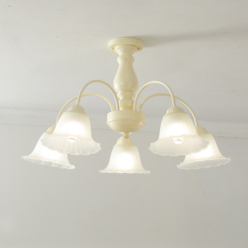 美式乡村铃兰花客厅吊灯法式复古奶油风餐厅主卧室女孩房吸顶灯具