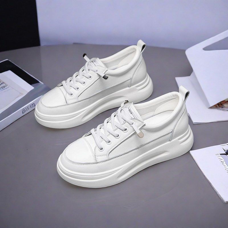 真皮小白鞋女厚底百搭休闲运动鞋板鞋2024新款舒适搭配裙子的鞋子,女鞋,时尚休闲鞋,淘宝优惠券,粉丝福利购,淘宝优惠卷