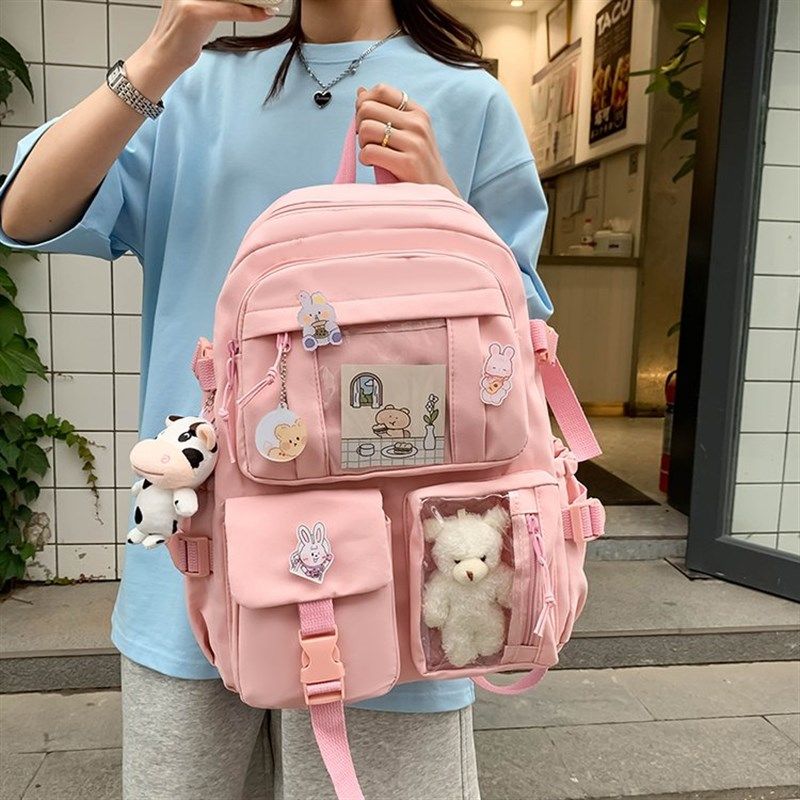 韩版新款清新校园风透明大容量书包女高中初中生背包大学生双肩包,箱包皮具/热销女包/男包,小方包,淘宝优惠券,粉丝福利购,淘宝优惠卷