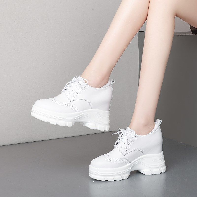 9CM超高跟小白鞋春季新款超厚底松糕鞋白色内增高老爹鞋四季女鞋,女鞋,深口单鞋,淘宝优惠券,粉丝福利购,淘宝优惠卷