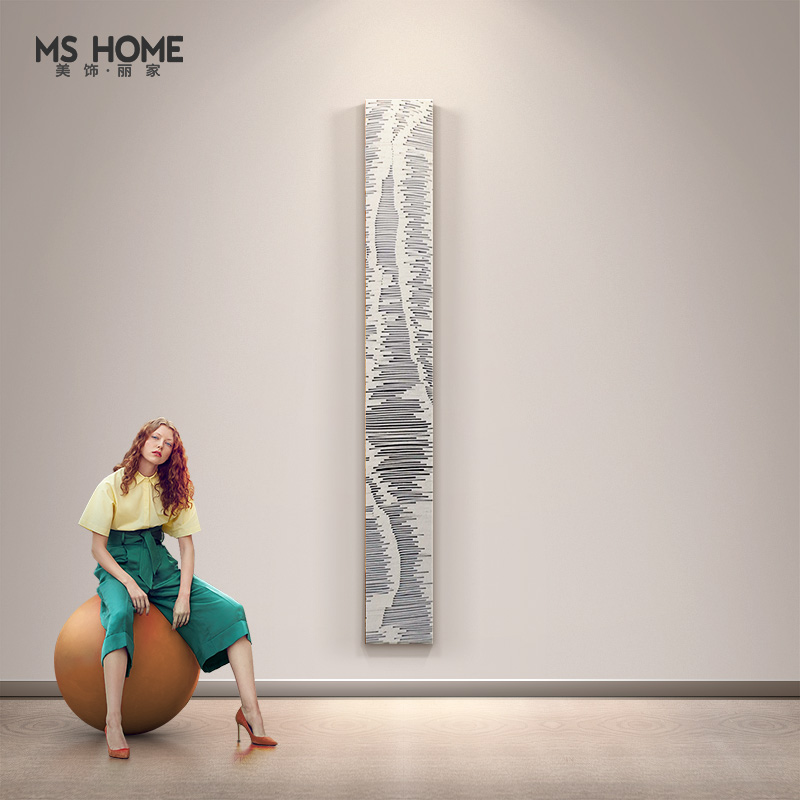 现代简约客厅玄关卧室床头横幅无框装饰画沙发背景墙壁画长条挂画