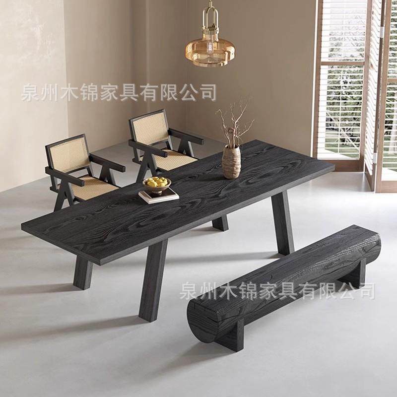 侘寂风实木茶桌全套碳化黑创意设计师原木茶台家用阳台大板泡茶桌,商业/办公家具,茶台/茶桌,淘宝优惠券,粉丝福利购,淘宝优惠卷