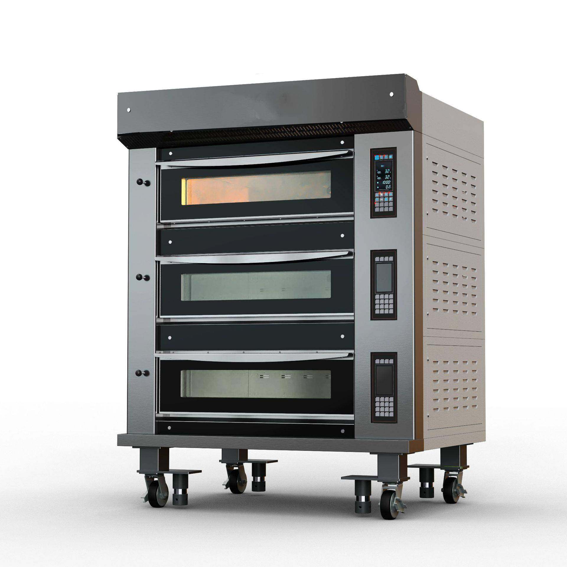 商用工程款电烤箱彩屏电脑面板自动恒温烘烤炉大型带烤盘架烤炉