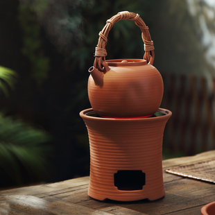 潮州水木砂铫静音电陶炉煮茶壶茶炉小型家用烧水炉老式红泥烧水壶