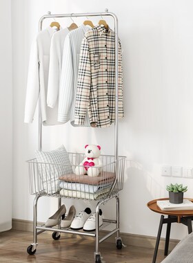 服装店展示架网红移动女装挂衣架多功能收纳落地式推车陈列置物架