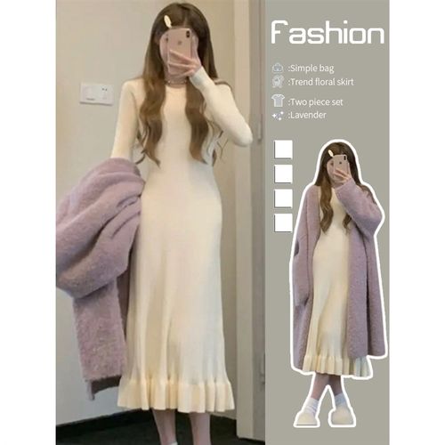 【外套+连衣裙】80-160斤时尚孕妇装产后连衣裙哺乳期秋季新款