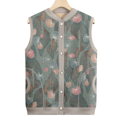 秋冬装加绒加厚针织毛衣背心内搭保暖马夹中老年人坎肩妈妈马甲女