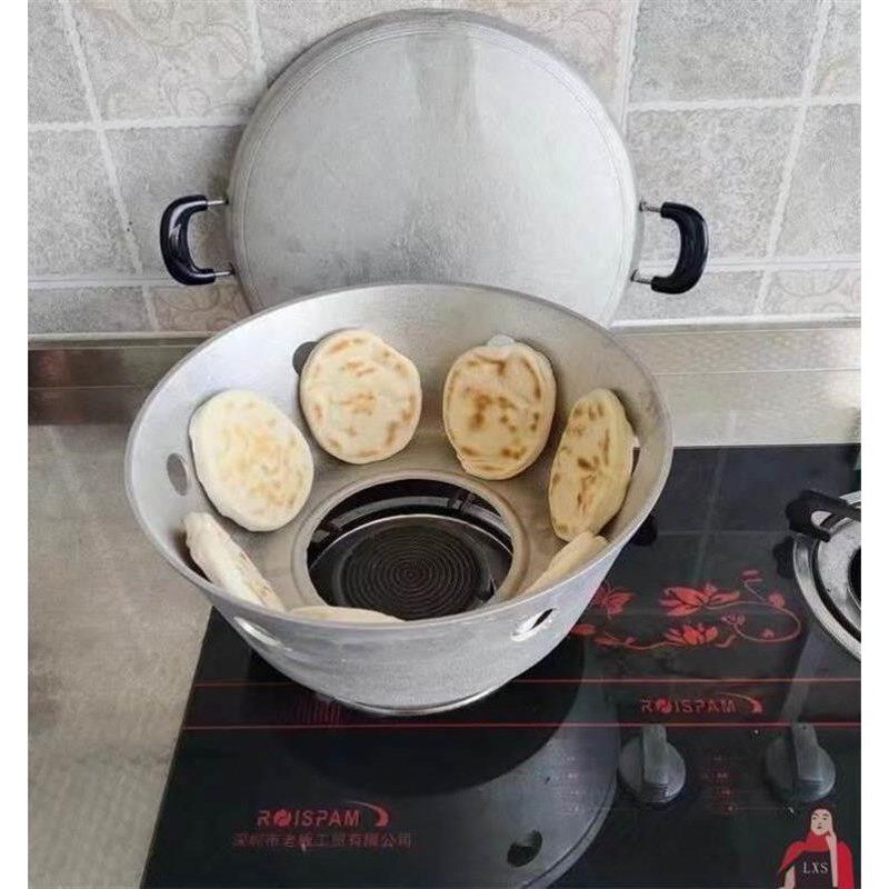 做烧饼炉火烧炉j锅圈燃气锅魁炉老式纯铝锅圈烤炉烧烤饼锅盔烤炉