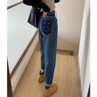 子秋冬装 加绒内搭长裤 外穿孕早期老爹牛仔裤 2023新款 女 秋季 孕妇裤