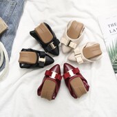 2024春夏款 酒红色尖头平底单鞋 舒适开车鞋 浅口蛋糕鞋 .软底豆豆鞋