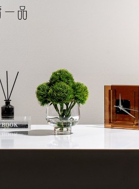 简约设计轻奢花艺绿植花瓶售楼处样板间洽谈室前台茶几餐桌面摆件