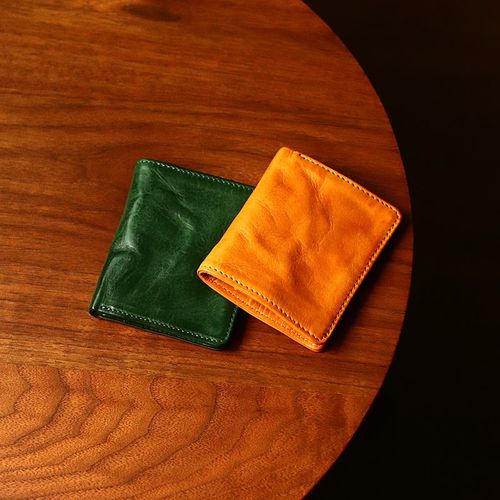手工复古质感小钱包植鞣牛皮迷你钱夹头层牛皮零钱包随身小包日系