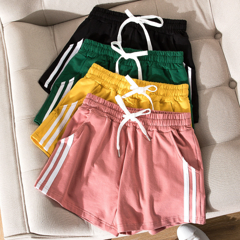 短裤宽松女运动夏纯棉薄款外穿热裤2021新款高腰大码休闲阔腿家居