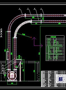 DN100-00圆管链输送机CAD图纸(含零部件)车间生产图纸 机械设计