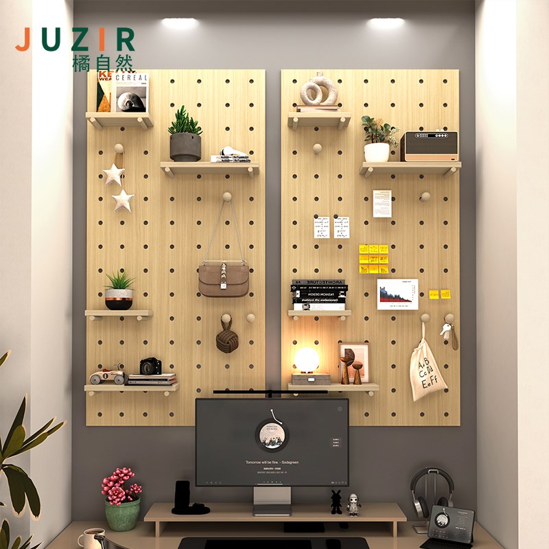 洞洞板置物架定制入户玄关造型墙置物架桌面收纳架挂板墙壁展示架