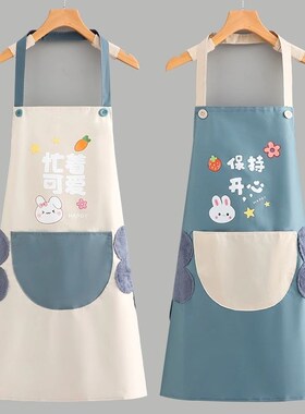 围裙2024g新款家用厨房防水防油做饭工作服女围腰餐饮专用时尚夏