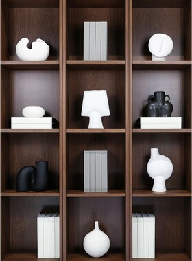 客厅橱柜装饰品摆件套装样板房售楼部极简风书架展示柜子假书软装