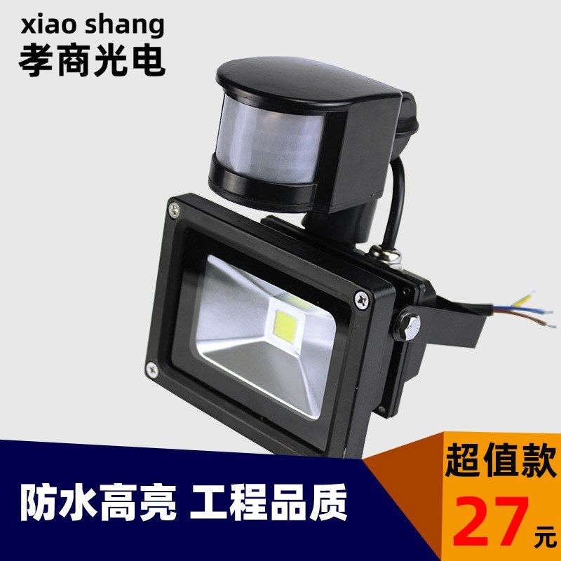 LED感应投光灯人体红外感应投射灯户外防水楼道车库监控补光射灯,家装灯饰光源,投光灯/泛光灯,淘宝优惠券,粉丝福利购,淘宝优惠卷