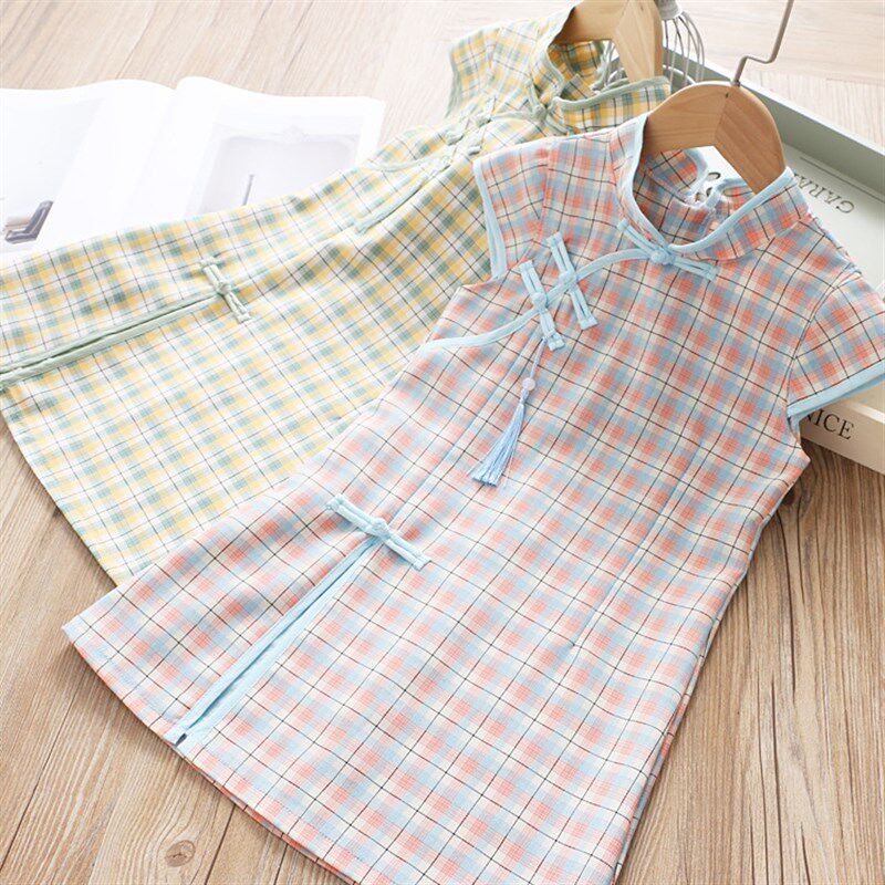 女童连衣裙洋气2021夏天薄款儿童复古旗袍中国风改良纯棉裙子潮