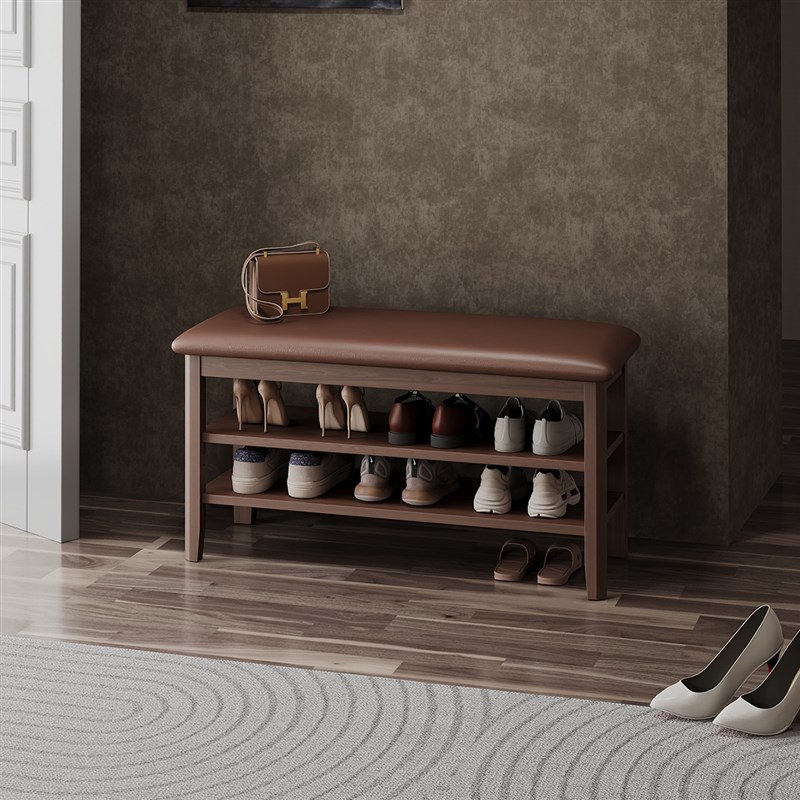 三梦实木换鞋凳家用门口鞋柜坐凳一体入户鞋架可坐式穿鞋凳进门凳