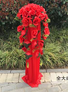 新款婚庆道具42头下垂路引花蓝拱门配套升降路引花柱婚礼装饰用品